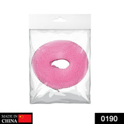 A pink coiled clothesline is sealed in clear plastic packaging with a white header and a 'Made in China' label.