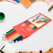 Vibrant 12-piece colored pencils set displayed for art and drawing.