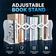 Adjustable Telescope Iron Desk Book Stand – Expandable Organizer