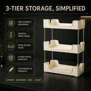 3-Tier Storage Organizer Rack – Compact & Versatile Shelf