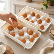 Stackable Plastic Egg Tray Set - Safe Fridge Storage (2-Pack)