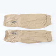 Two beige arm sleeves with 