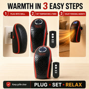 Usage guide for the compact wall plug-in room heater.