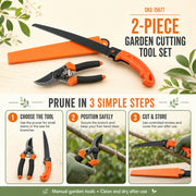 Garden Pruning Tool Combo – Heavy Duty Saw & Sharp Shears