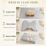 Silver Decorative Gift Wrapping Paper Sheets – 20 Pieces Premium Pack