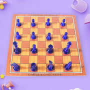 Children happily playing a game from the 13-in-1 family board game set.