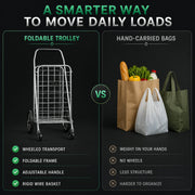 Foldable Shopping Cart – Durable Iron Frame & Dual Swivel Wheels | Organivo