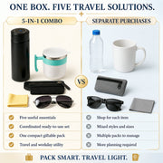 Travel Essentials Set – 5-in-1 Combo with Insulated Bottle & Mug