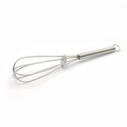 A small silver stainless steel spring coil whisk is shown on a plain white background.