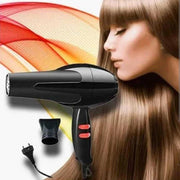 Modern black professional hair dryer with a comfortable grip.