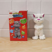 Front view of the white interactive mimicking cat toy with packaging