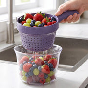 Fruit rinsing and draining basket