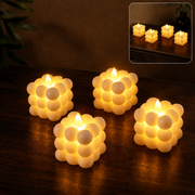 LED Bubble Candles – Set of 4 Flameless Decorative Lights