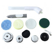 Plastic multipurpose cleaning brush set on white background
