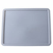 Rectangular plastic serving tray on white background