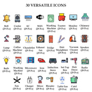 3D Premium Switch Stickers (149 Stickers) -Plastic Vinyl & Assorted Color