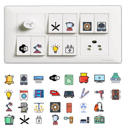 3D Premium Switch Stickers (149 Stickers) -Plastic Vinyl & Assorted Color