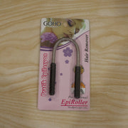 A packaged GOHO Professional EpiRoller hair remover is displayed on a light wooden surface.