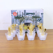 Ambient lighting created by the gold cactus LED tealight candles in a living room setting.
