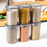 Set of six airtight kitchen storage containers each 1200 ml capacity