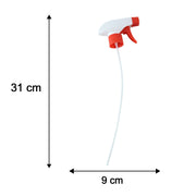 Red spray trigger thread and size details