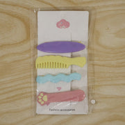 Hair Clips Set – Cute 4 Pc Cartoon Style Pins with Strong Grip